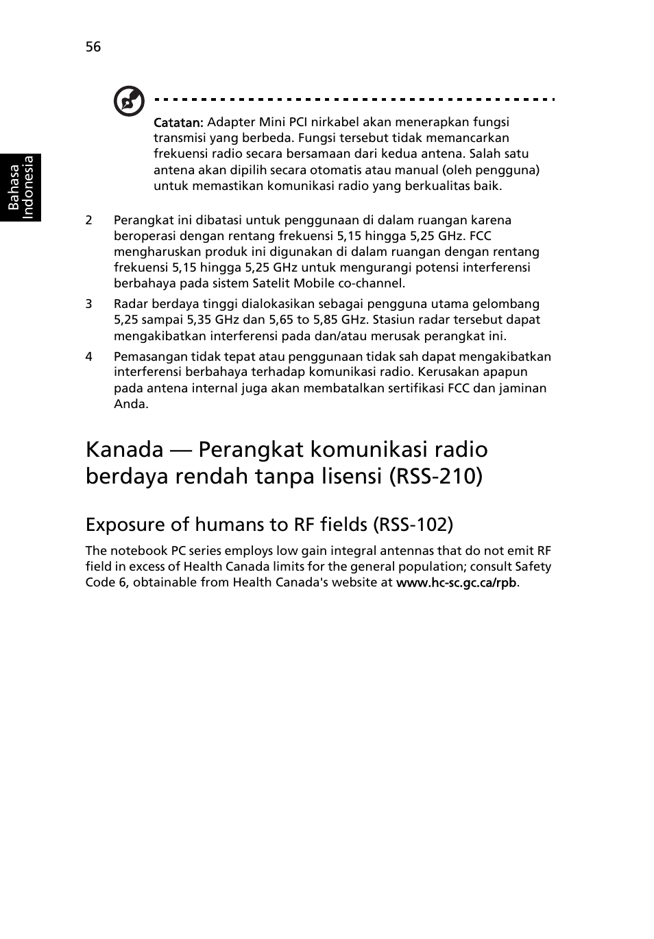 Exposure of humans to rf fields (rss-102) | Acer Aspire 4253 User Manual | Page 2268 / 2348