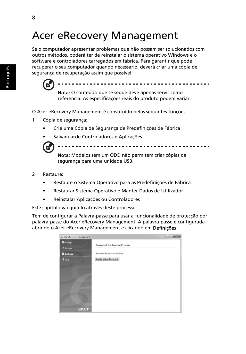 Acer erecovery management | Acer Aspire 4253 User Manual | Page 418 / 2348