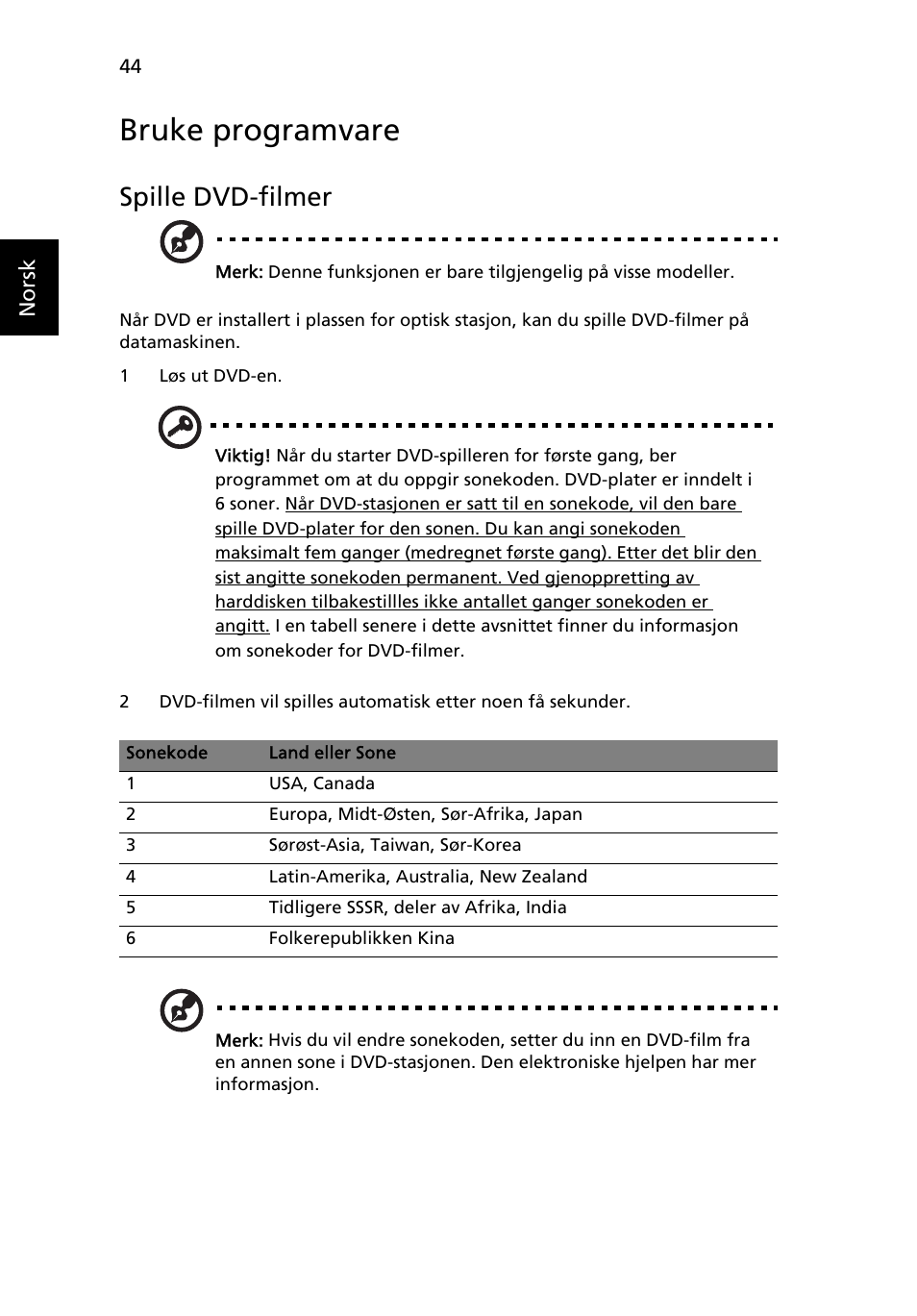 Bruke programvare, Spille dvd-filmer | Acer Aspire 4253 User Manual | Page 606 / 2348
