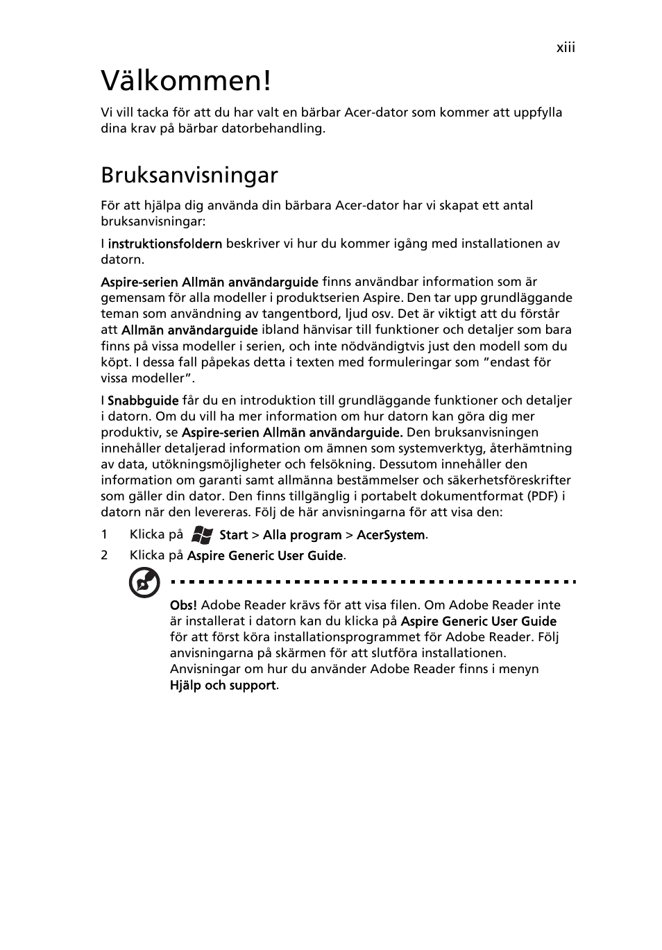 Välkommen, Bruksanvisningar | Acer Aspire 4253 User Manual | Page 701 / 2348