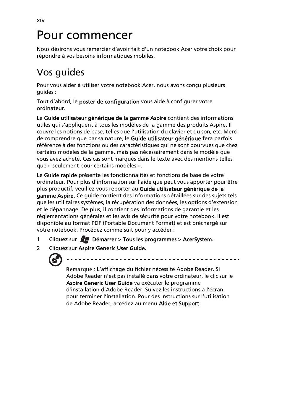 Pour commencer, Vos guides | Acer Aspire 4253 User Manual | Page 92 / 2348
