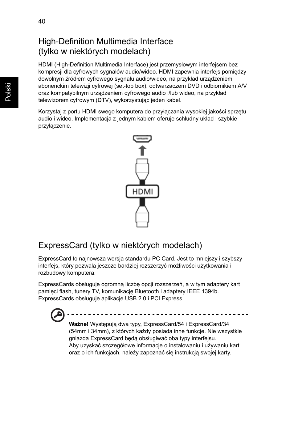 Expresscard (tylko w niektórych modelach) | Acer Aspire 4253 User Manual | Page 976 / 2348