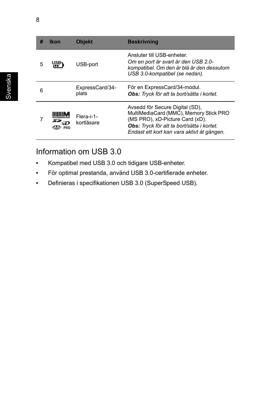 Information om usb 3.0 | Acer TravelMate P453-MG User Manual | Page 104 / 312