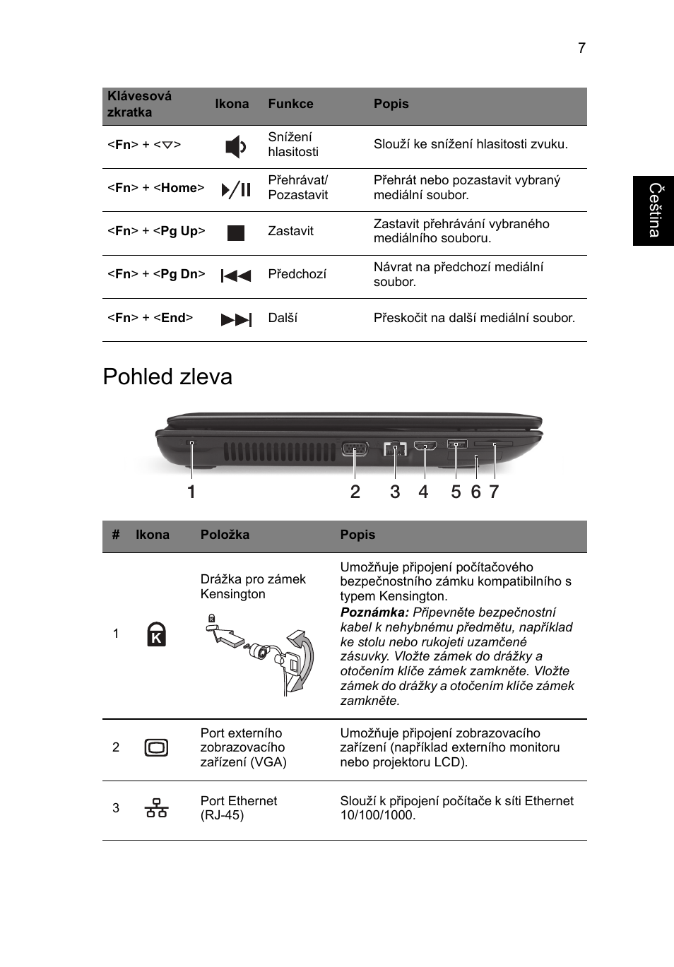 Pohled zleva | Acer TravelMate P453-MG User Manual | Page 155 / 312