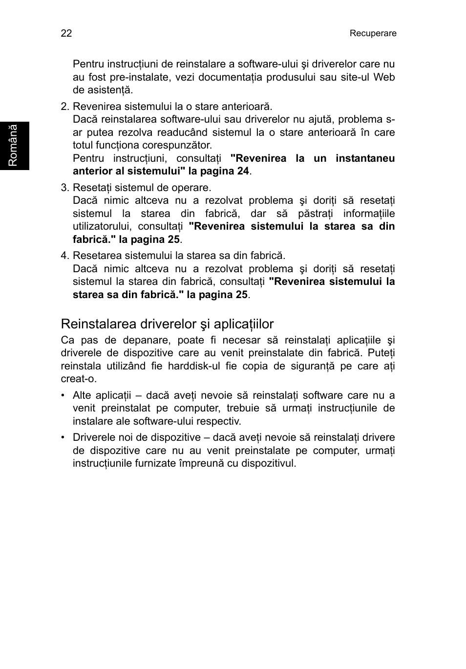 Reinstalarea driverelor şi aplicaţiilor | Acer TravelMate B113-M User Manual | Page 1696 / 2734