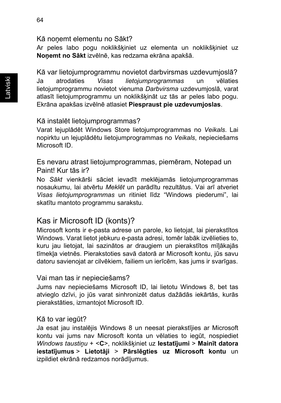 Kas ir microsoft id (konts) | Acer TravelMate B113-M User Manual | Page 2012 / 2734