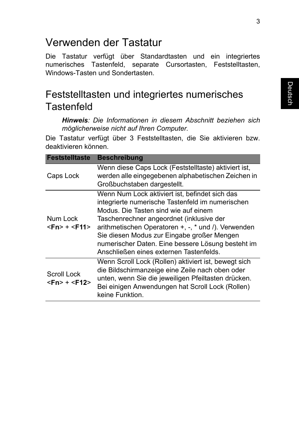 Verwenden der tastatur | Acer TravelMate B113-M User Manual | Page 207 / 2734