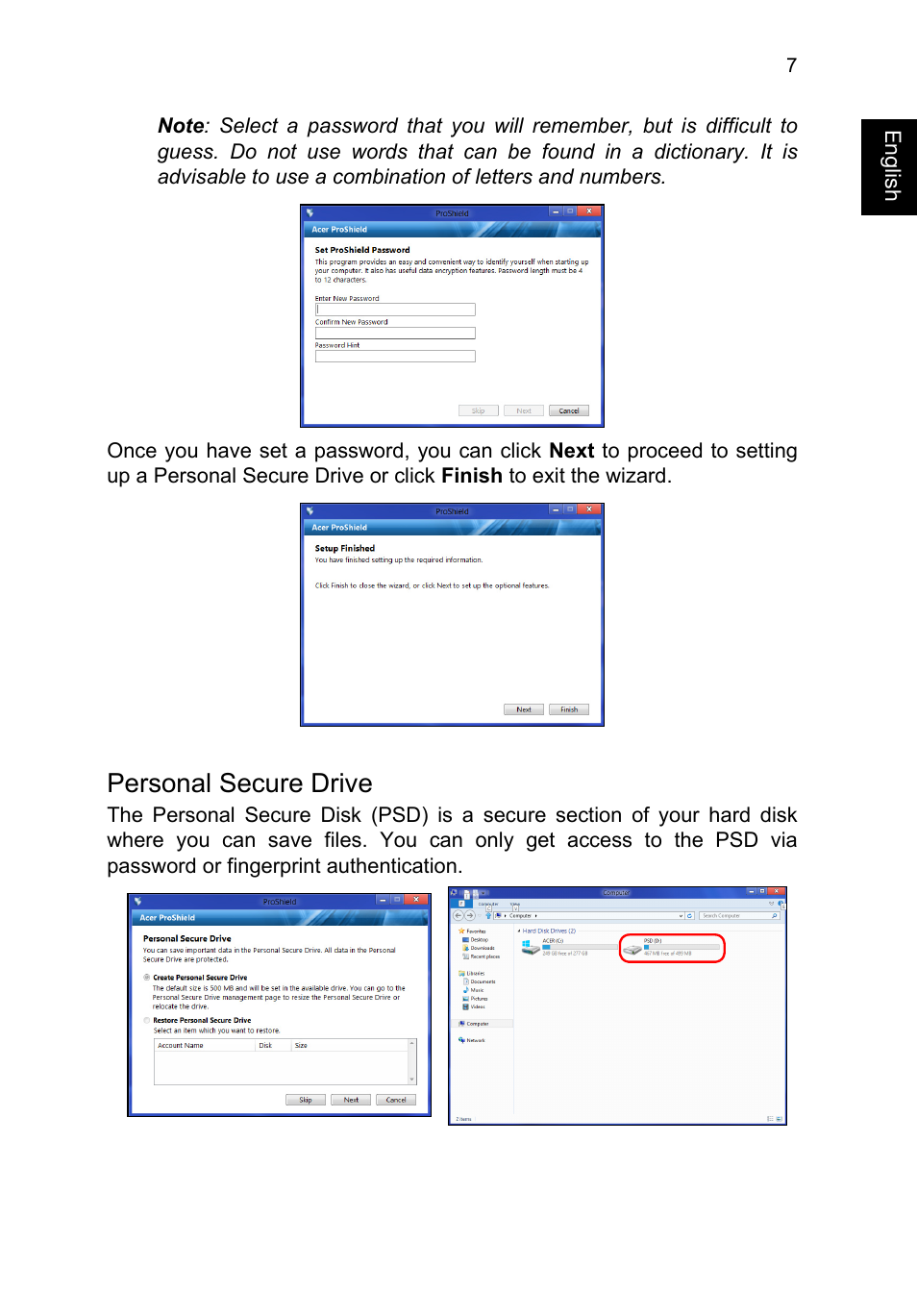 Personal secure drive | Acer TravelMate B113-M User Manual | Page 27 / 2734