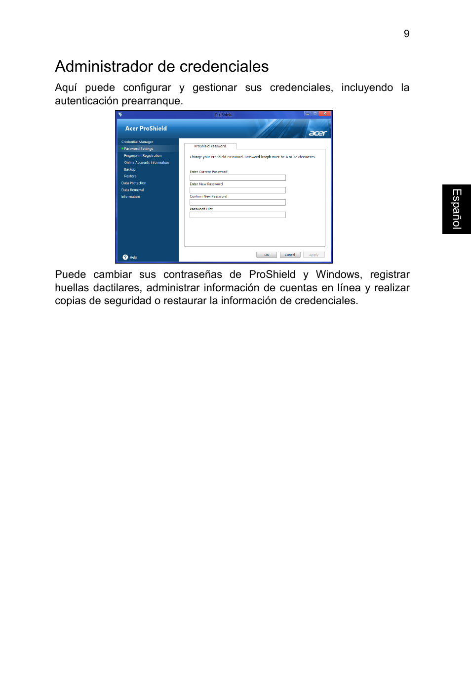 Administrador de credenciales | Acer TravelMate B113-M User Manual | Page 405 / 2734