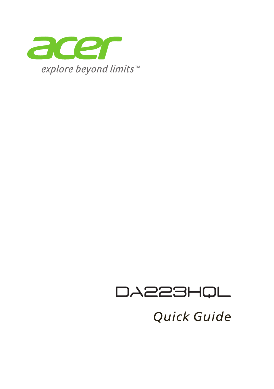 Acer DA223HQL User Manual | 40 pages