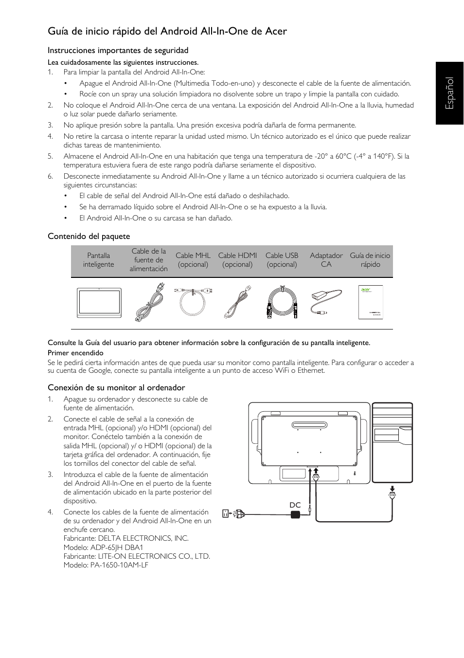 Acer DA223HQL User Manual | Page 11 / 40