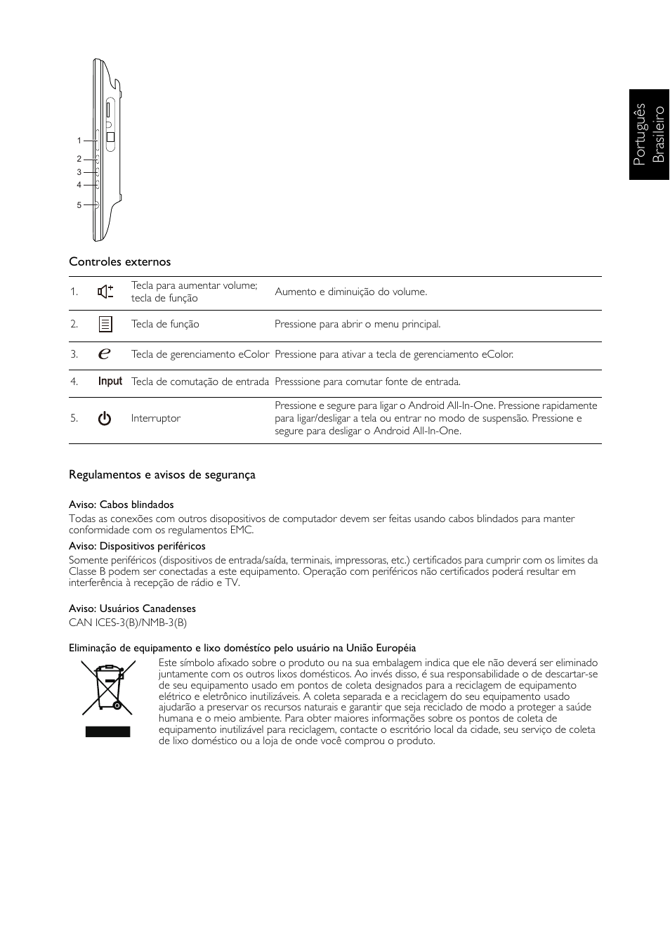 Português brasil ei ro | Acer DA223HQL User Manual | Page 33 / 40