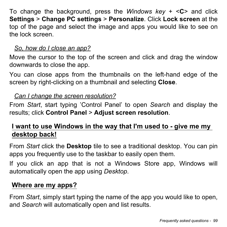 Where are my apps | Acer Aspire S5-391 User Manual | Page 99 / 111