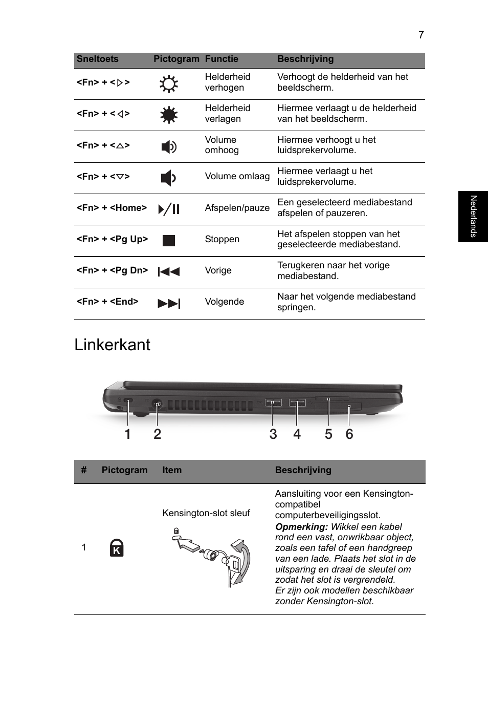 Linkerkant | Acer TravelMate P633-V User Manual | Page 85 / 357