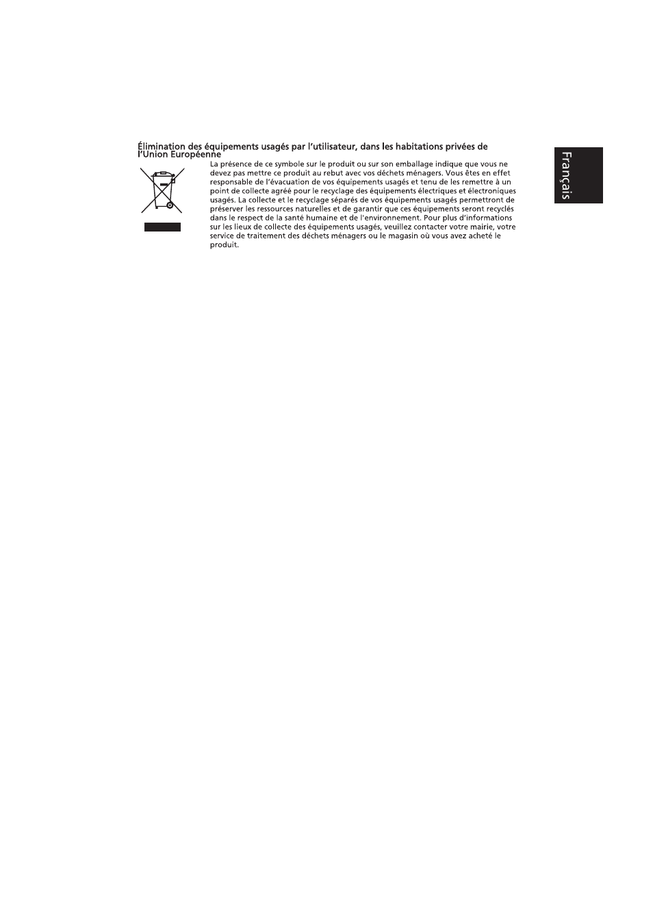 Regulations and safety notices, Français | Acer K192HQL User Manual | Page 3 / 3