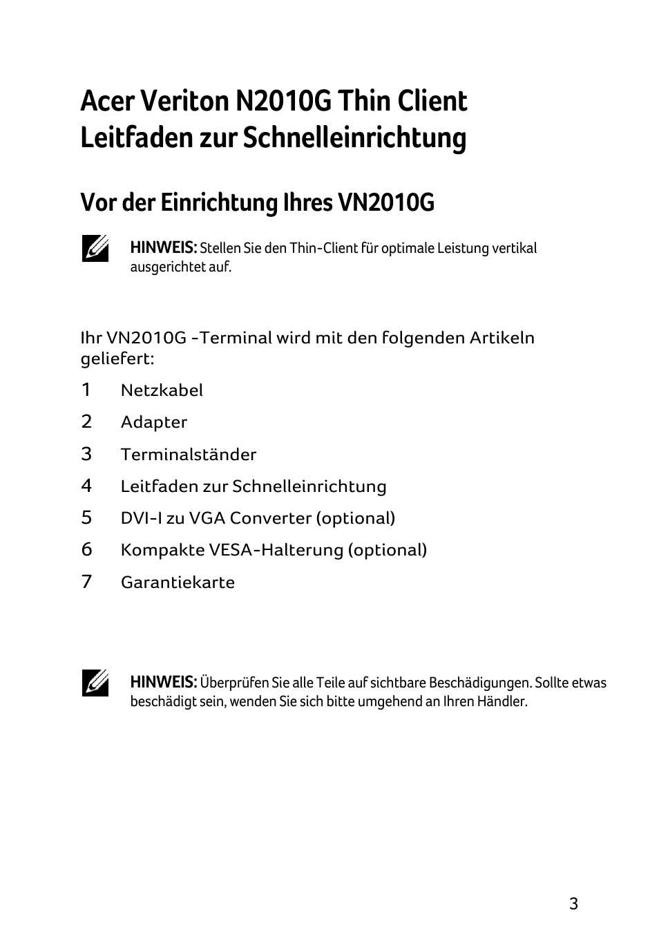 Vor der einrichtung ihres vn2010g | Acer Veriton N2010G User Manual | Page 21 / 157