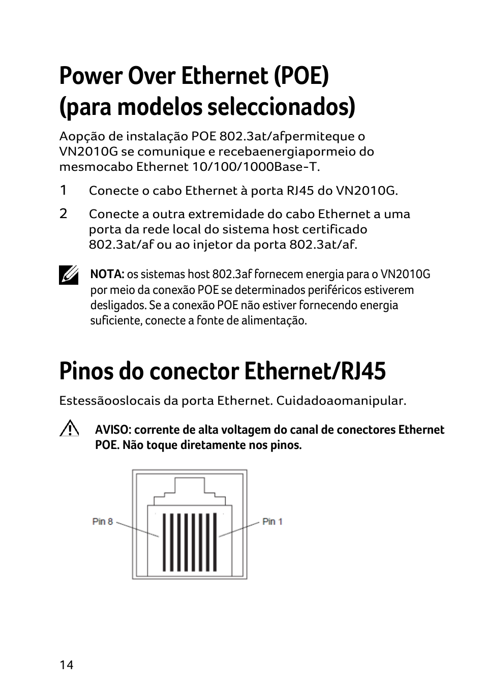 Pinos do conector ethernet/rj45 | Acer Veriton N2010G User Manual | Page 82 / 157