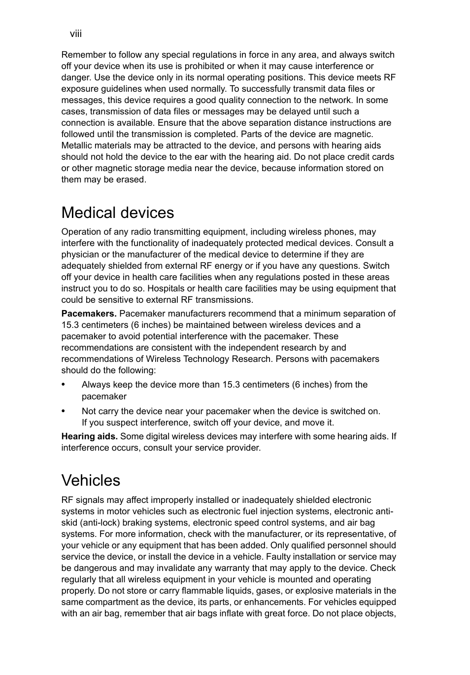 Medical devices, Vehicles | Acer Aspire V5-131 User Manual | Page 10 / 2228