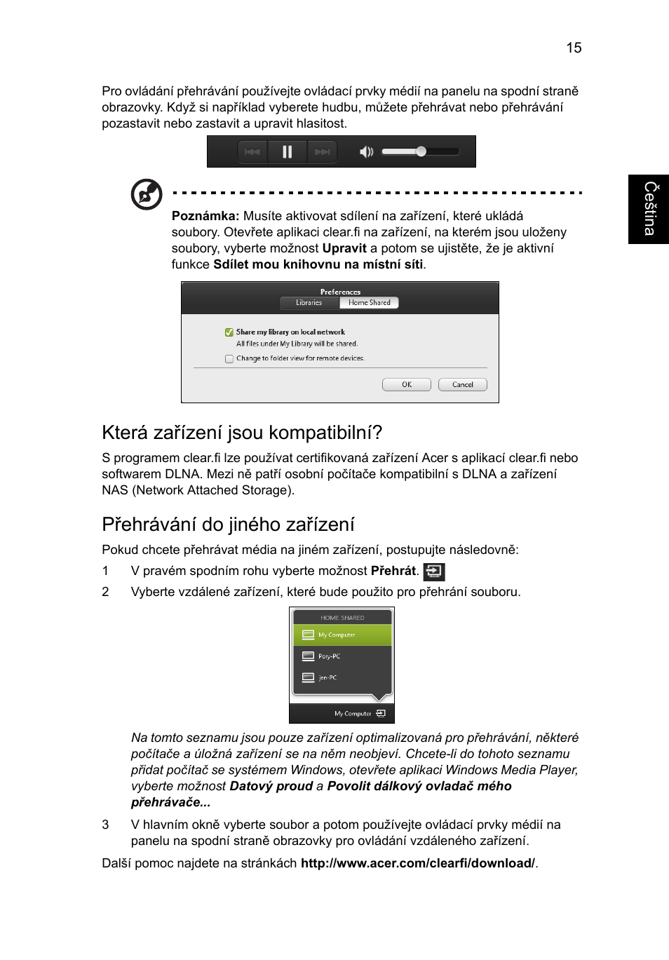 Která zařízení jsou kompatibilní, Přehrávání do jiného zařízení | Acer Aspire V5-131 User Manual | Page 1093 / 2228