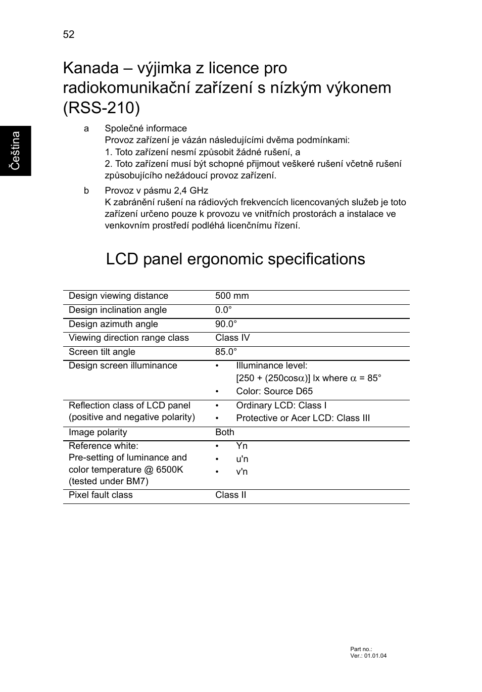 Lcd panel ergonomic specifications | Acer Aspire V5-131 User Manual | Page 1130 / 2228