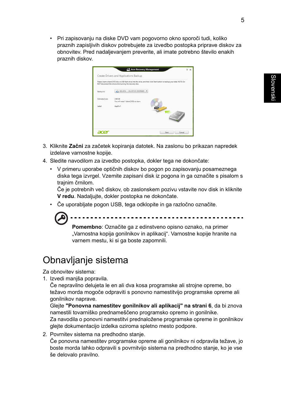 Obnavljanje sistema | Acer Aspire V5-131 User Manual | Page 1227 / 2228