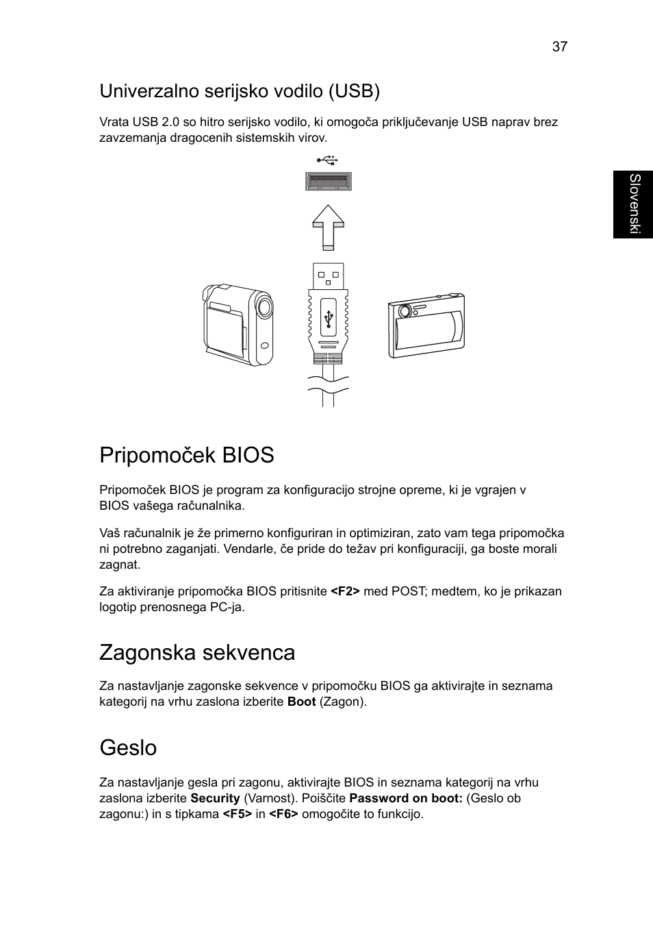 Pripomoček bios, Univerzalno serijsko vodilo (usb), Zagonska sekvenca | Geslo | Acer Aspire V5-131 User Manual | Page 1259 / 2228