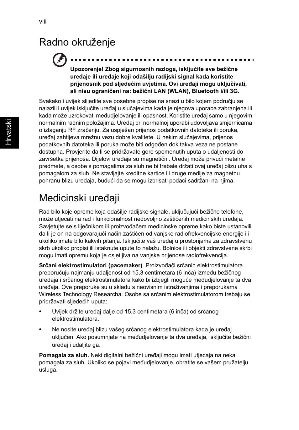 Radno okruženje, Medicinski uređaji | Acer Aspire V5-131 User Manual | Page 1284 / 2228