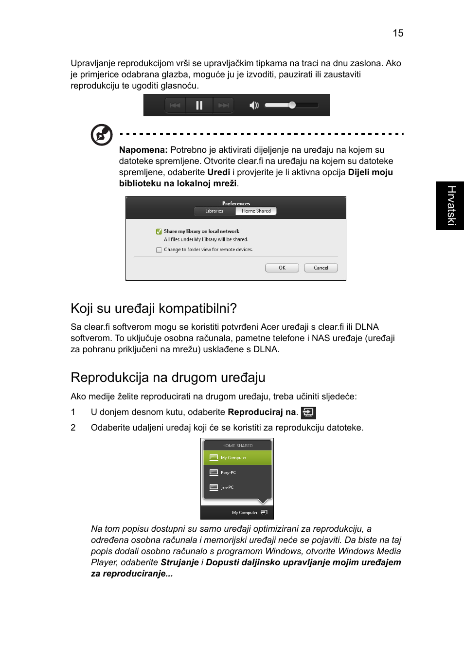Koji su uređaji kompatibilni, Reprodukcija na drugom uređaju | Acer Aspire V5-131 User Manual | Page 1311 / 2228