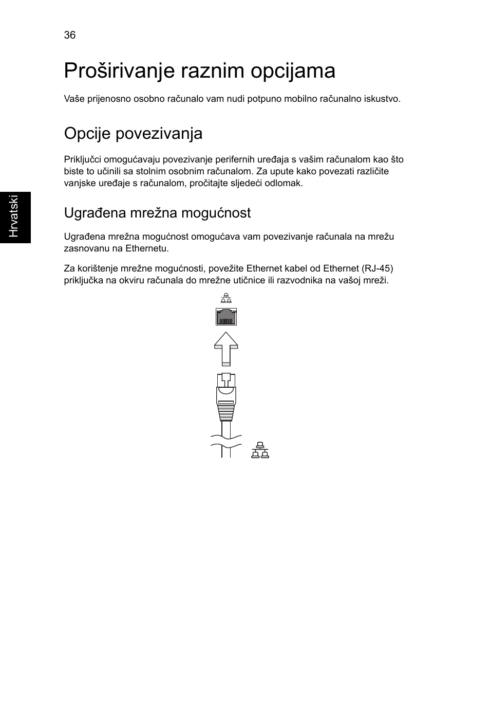 Proširivanje raznim opcijama, Opcije povezivanja, Ugrađena mrežna mogućnost | Acer Aspire V5-131 User Manual | Page 1332 / 2228