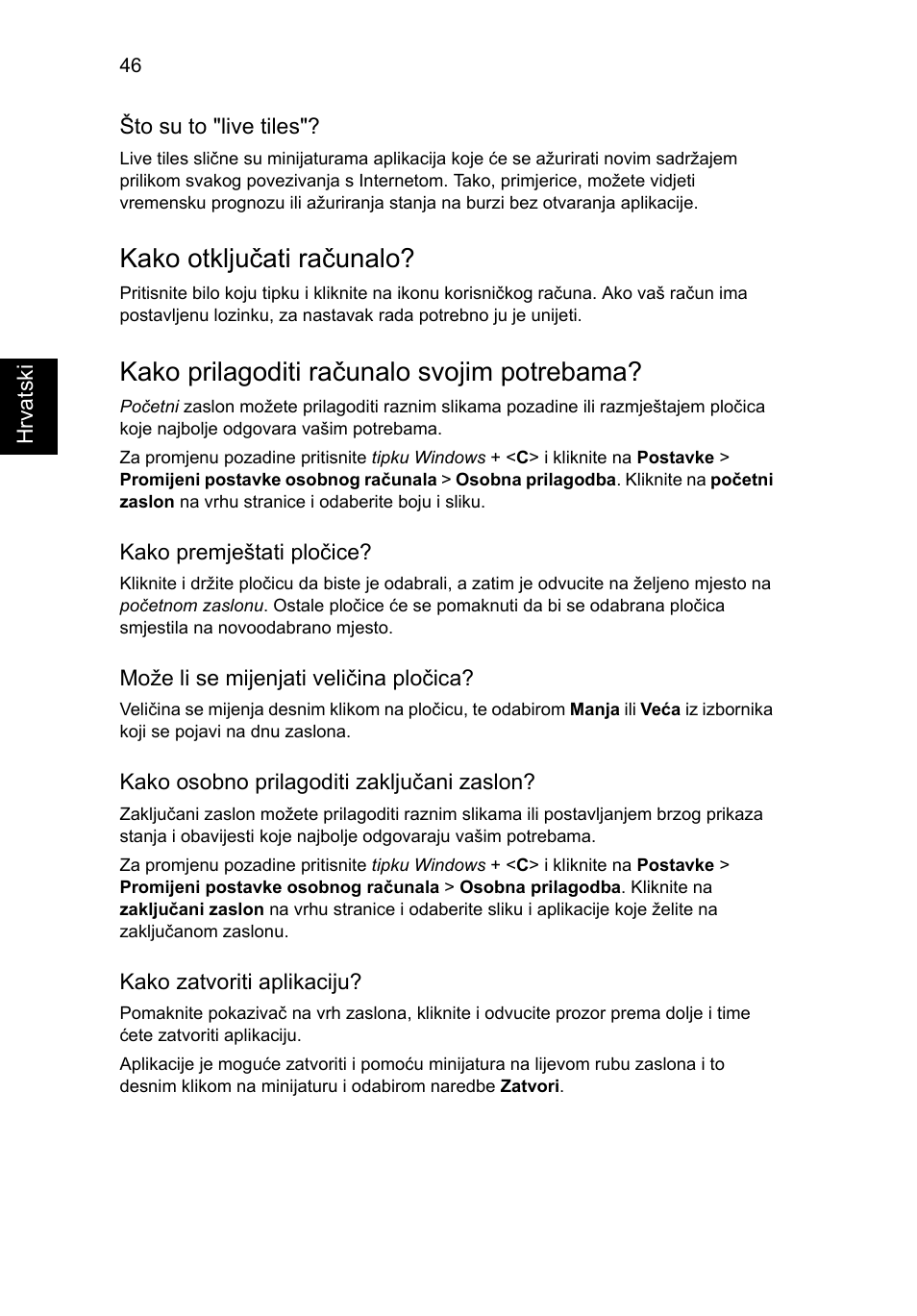 Kako otključati računalo, Kako prilagoditi računalo svojim potrebama | Acer Aspire V5-131 User Manual | Page 1342 / 2228