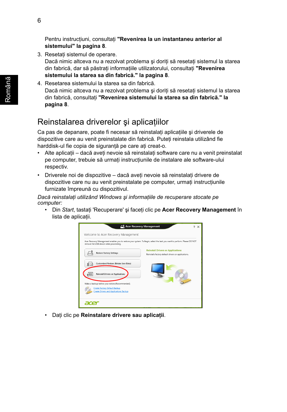 Reinstalarea driverelor şi aplicaţiilor | Acer Aspire V5-131 User Manual | Page 1376 / 2228