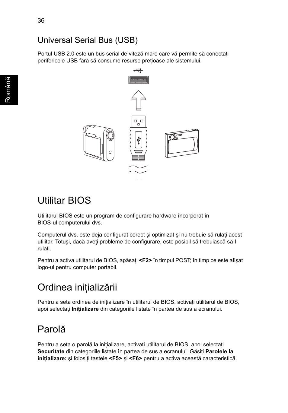 Utilitar bios, Universal serial bus (usb), Ordinea iniţializării | Parolă | Acer Aspire V5-131 User Manual | Page 1406 / 2228