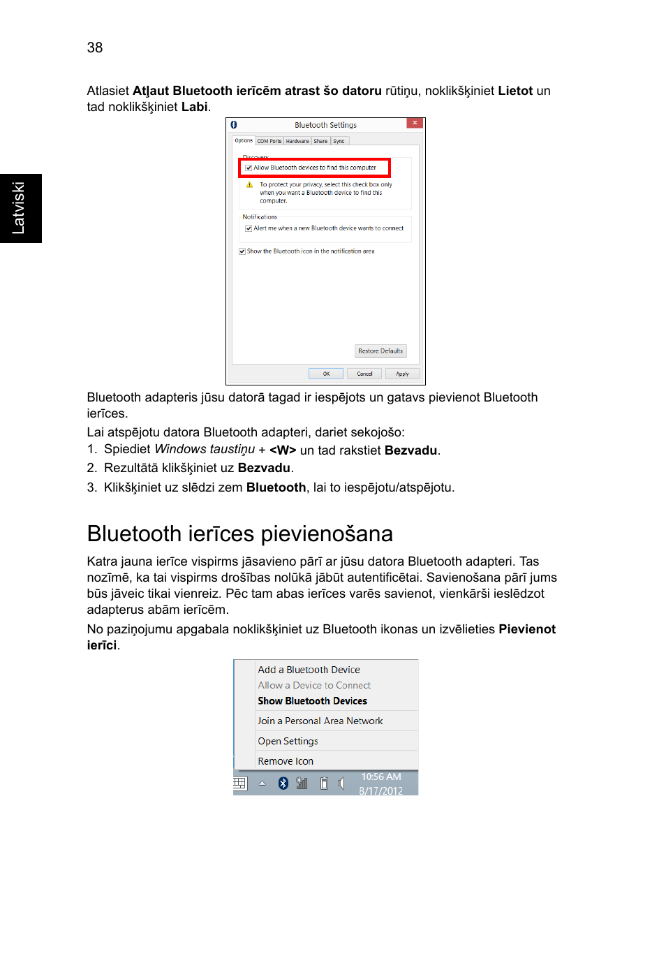 Bluetooth ierīces pievienošana | Acer Aspire V5-131 User Manual | Page 1628 / 2228