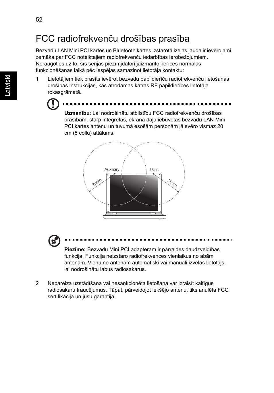 Fcc radiofrekvenču drošības prasība, Latviski | Acer Aspire V5-131 User Manual | Page 1642 / 2228