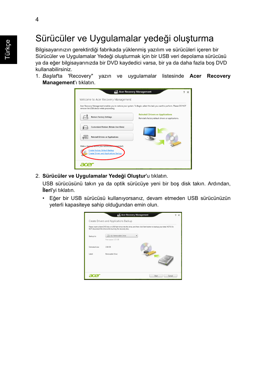 Sürücüler ve uygulamalar yedeği oluşturma | Acer Aspire V5-131 User Manual | Page 1826 / 2228