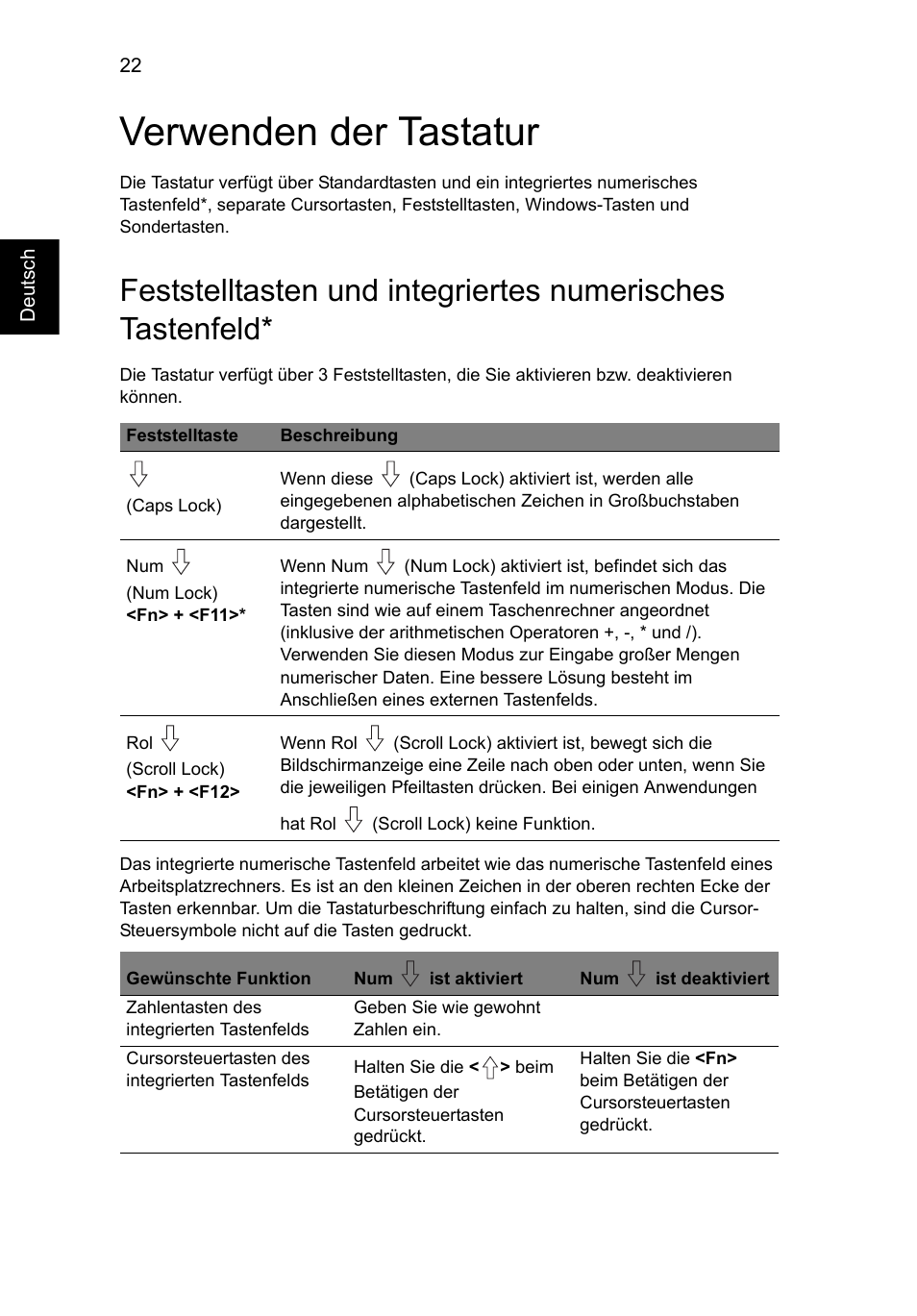 Verwenden der tastatur | Acer Aspire V5-131 User Manual | Page 192 / 2228