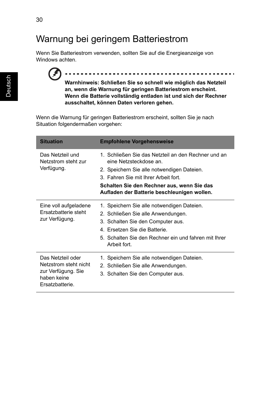 Warnung bei geringem batteriestrom | Acer Aspire V5-131 User Manual | Page 200 / 2228