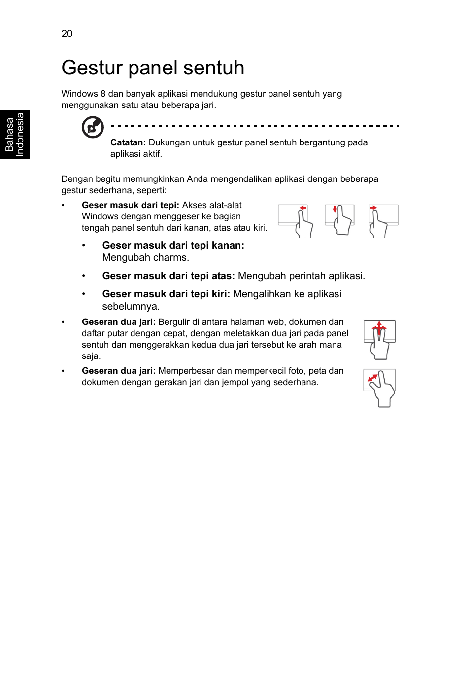 Gestur panel sentuh | Acer Aspire V5-131 User Manual | Page 2122 / 2228