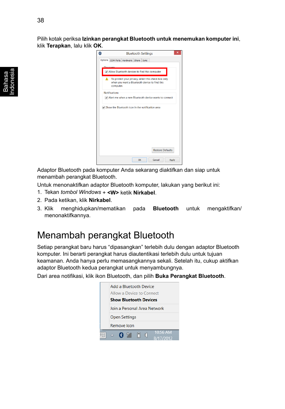 Menambah perangkat bluetooth | Acer Aspire V5-131 User Manual | Page 2140 / 2228