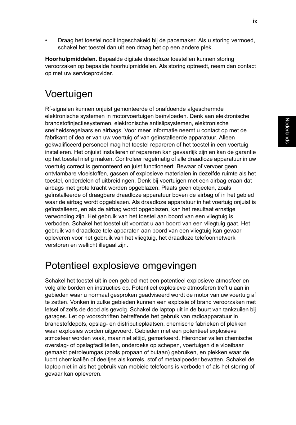 Voertuigen, Potentieel explosieve omgevingen | Acer Aspire V5-131 User Manual | Page 465 / 2228