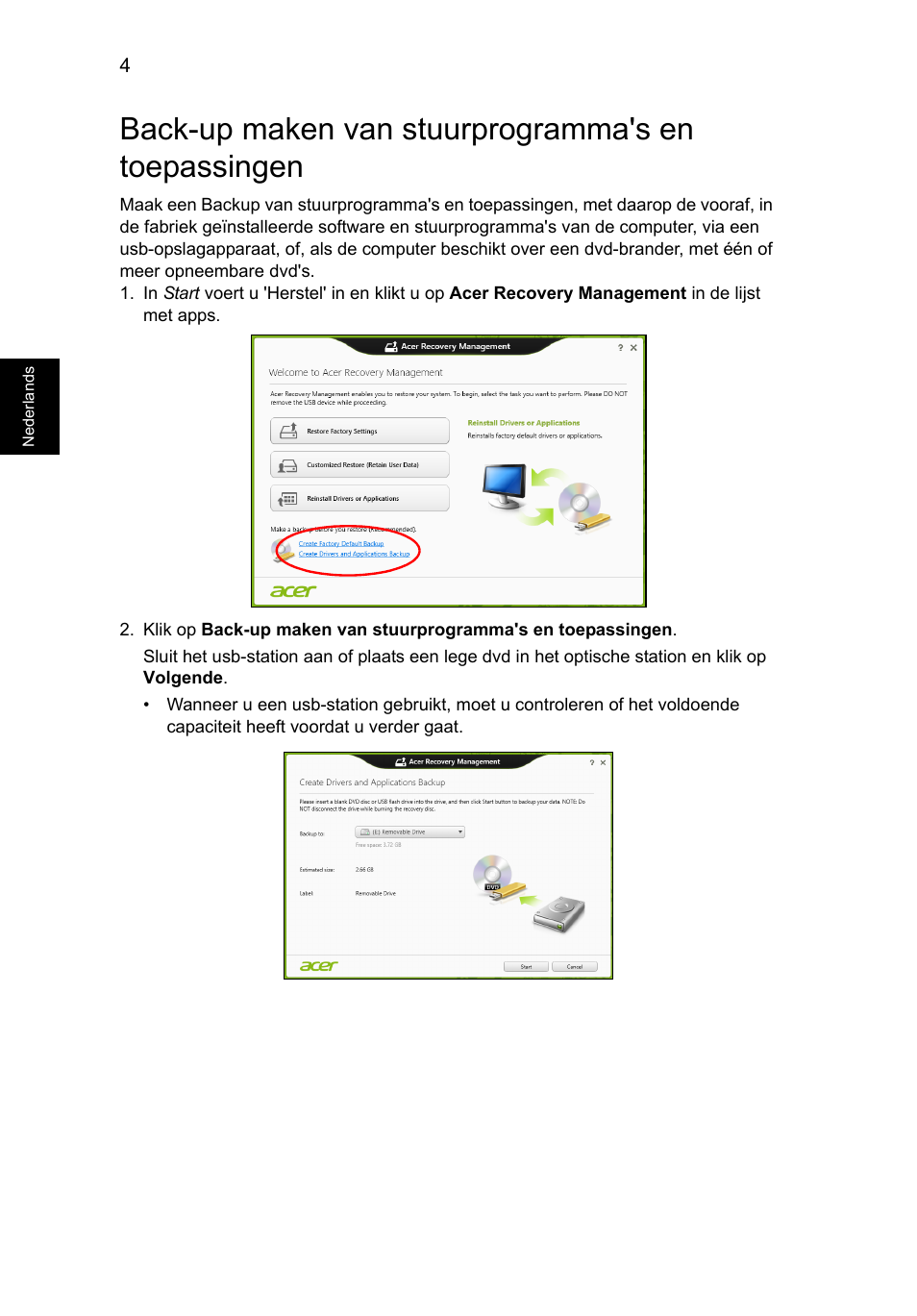 Back-up maken van stuurprogramma's en toepassingen | Acer Aspire V5-131 User Manual | Page 480 / 2228