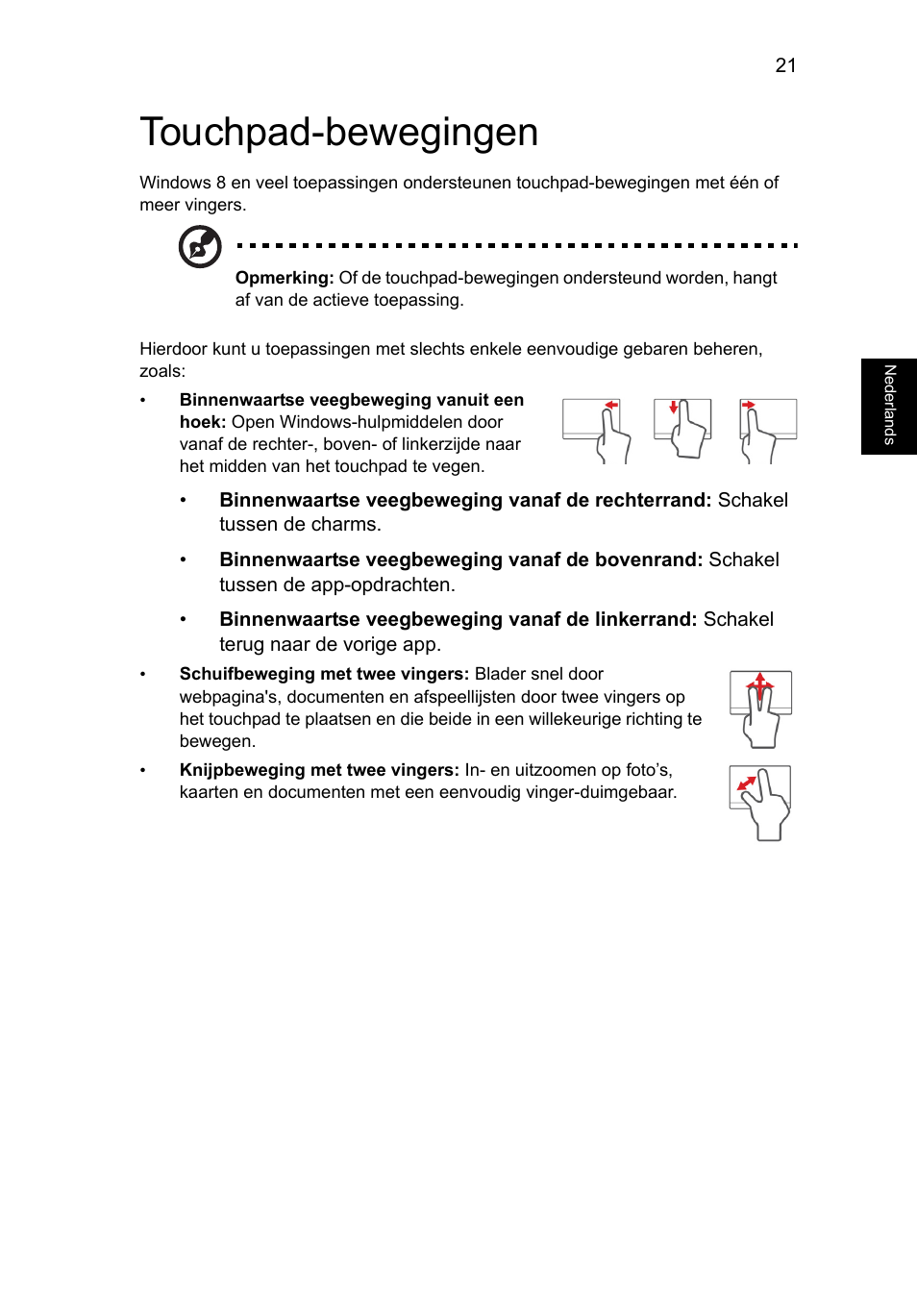 Touchpad-bewegingen | Acer Aspire V5-131 User Manual | Page 497 / 2228