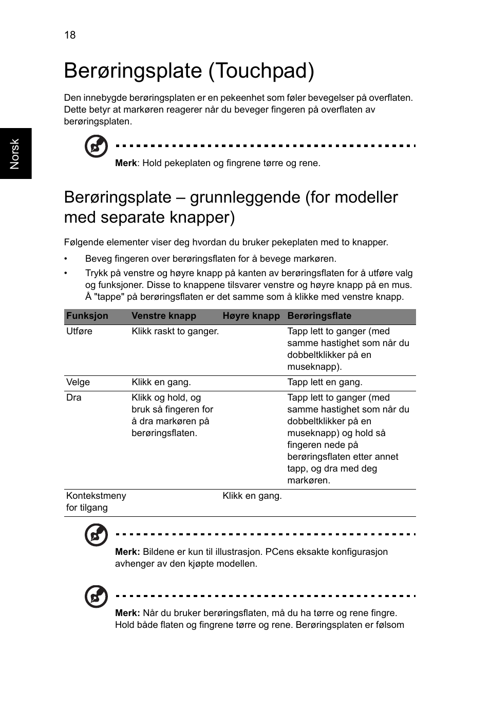 Berøringsplate (touchpad) | Acer Aspire V5-131 User Manual | Page 568 / 2228