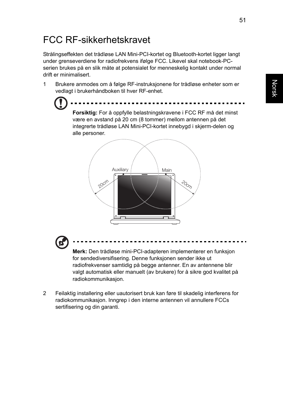 Fcc rf-sikkerhetskravet | Acer Aspire V5-131 User Manual | Page 601 / 2228