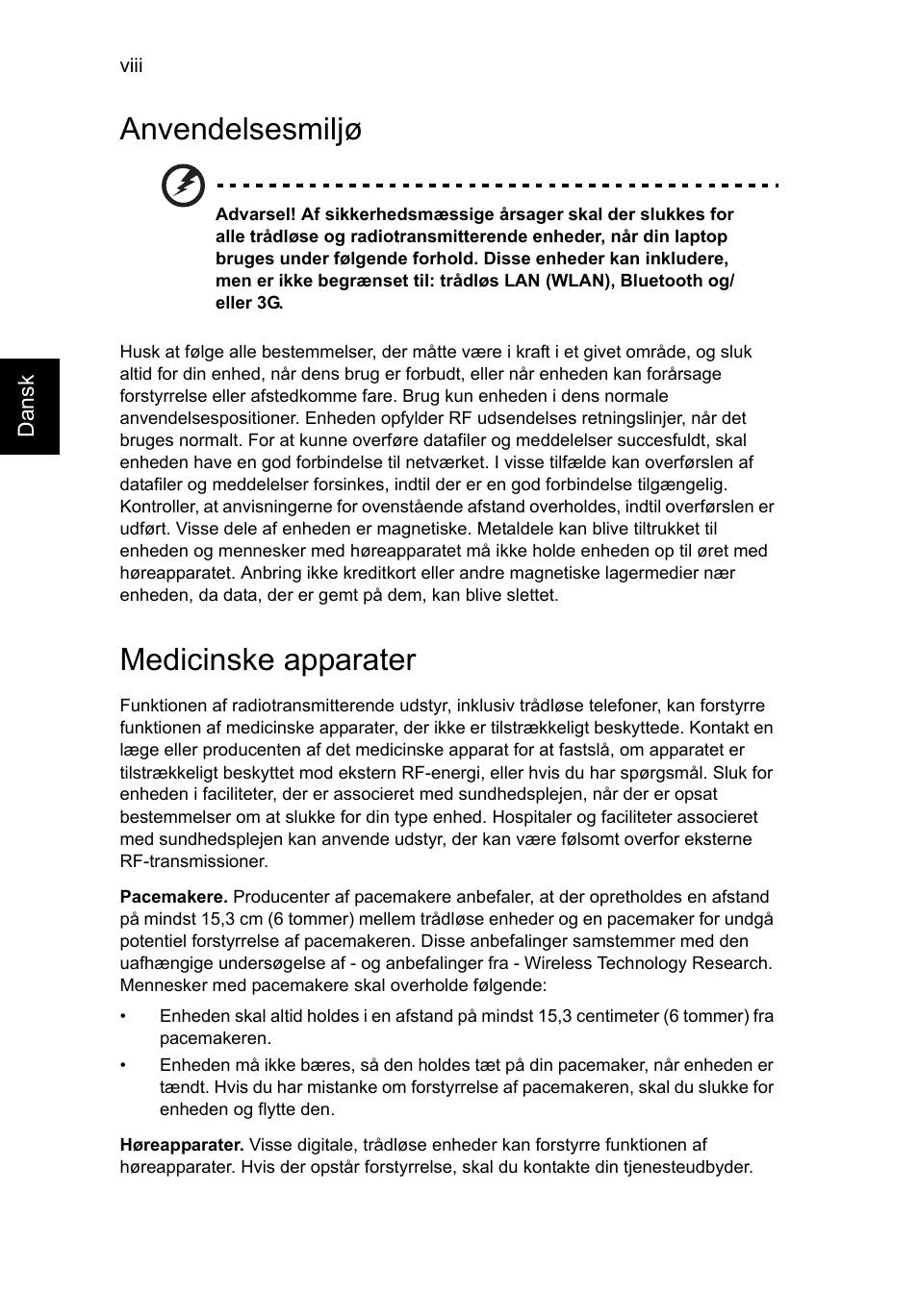 Anvendelsesmiljø, Medicinske apparater | Acer Aspire V5-131 User Manual | Page 610 / 2228