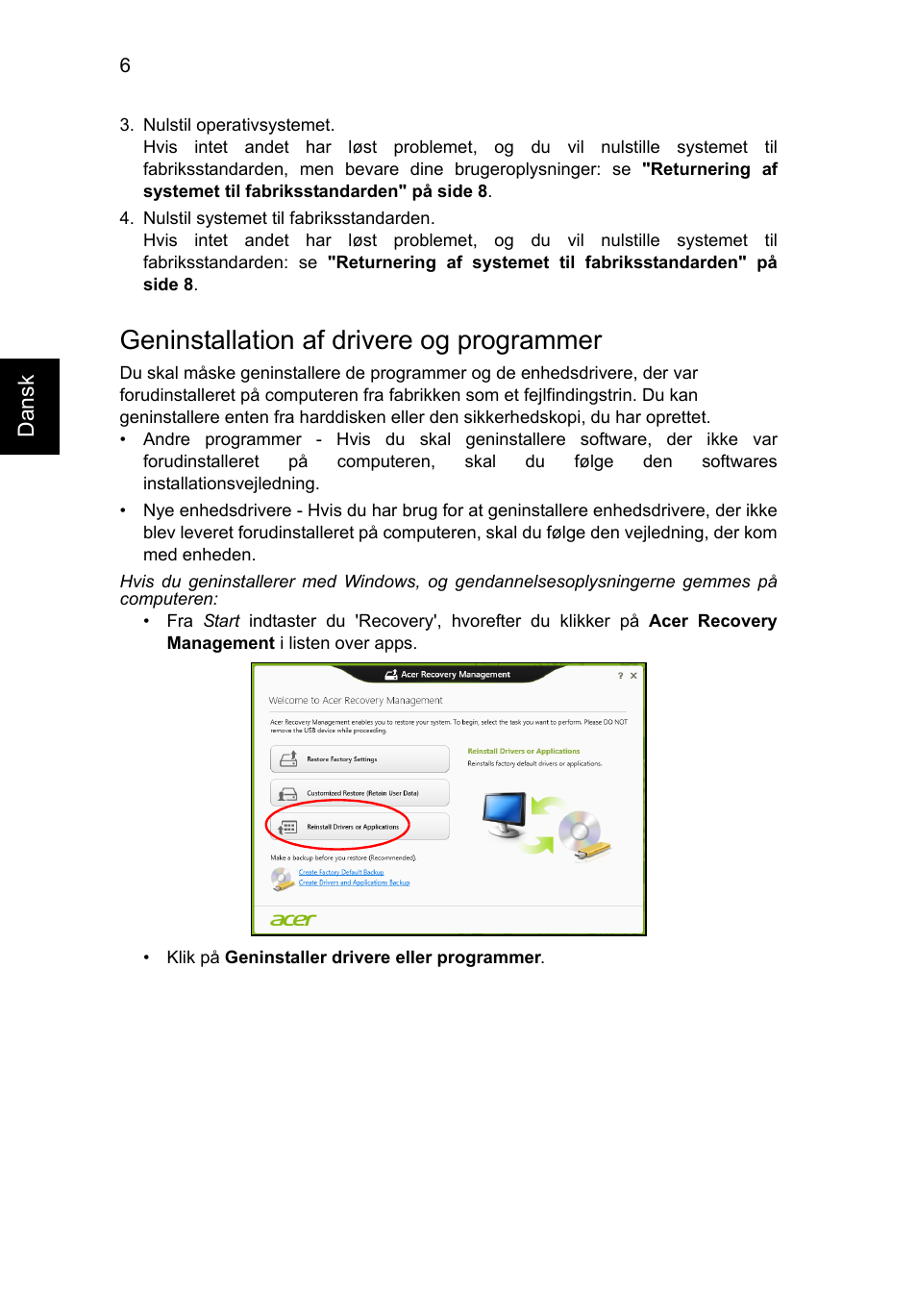 Geninstallation af drivere og programmer | Acer Aspire V5-131 User Manual | Page 628 / 2228