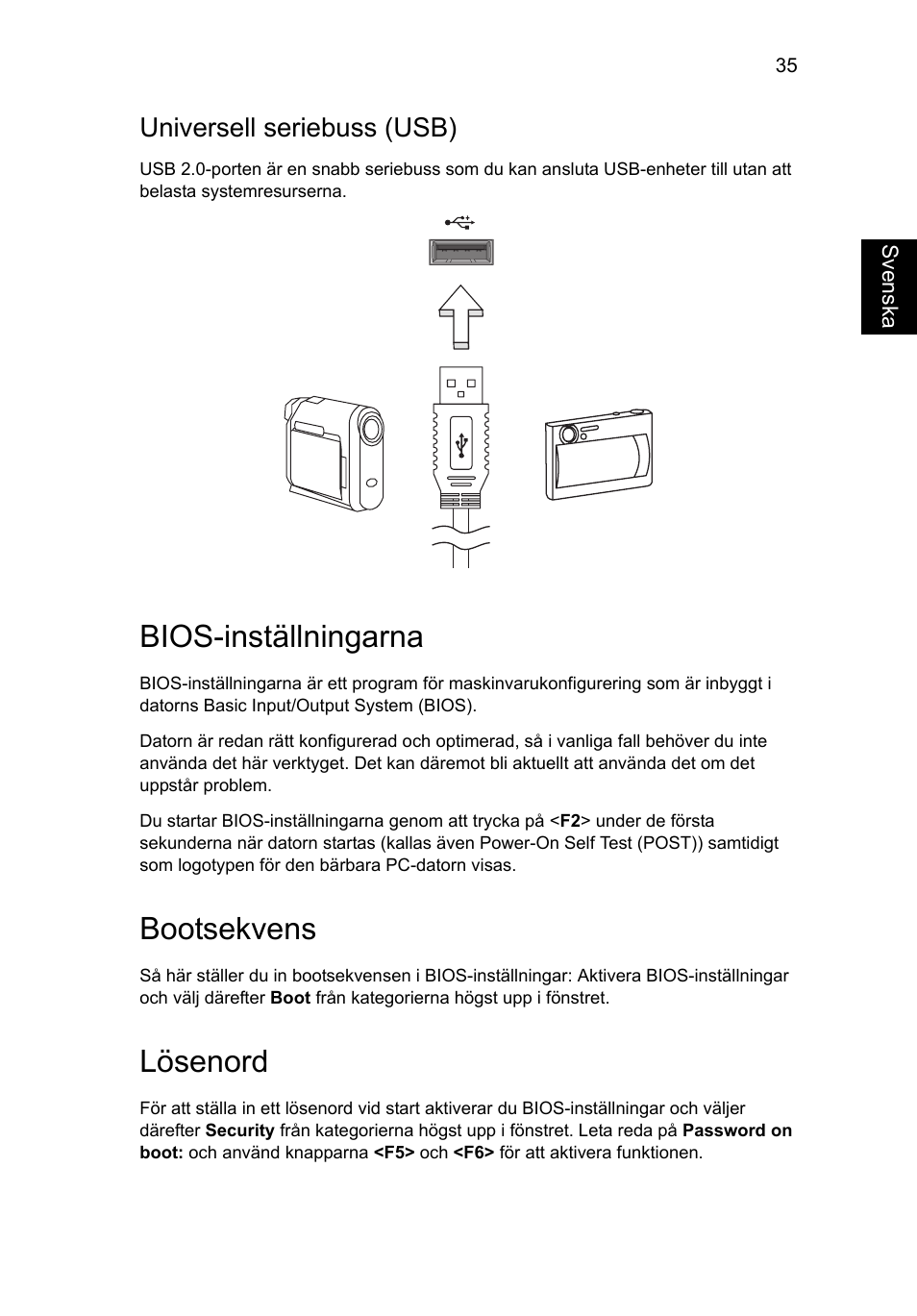 Bios-inställningarna, Universell seriebuss (usb), Bootsekvens | Lösenord | Acer Aspire V5-131 User Manual | Page 729 / 2228