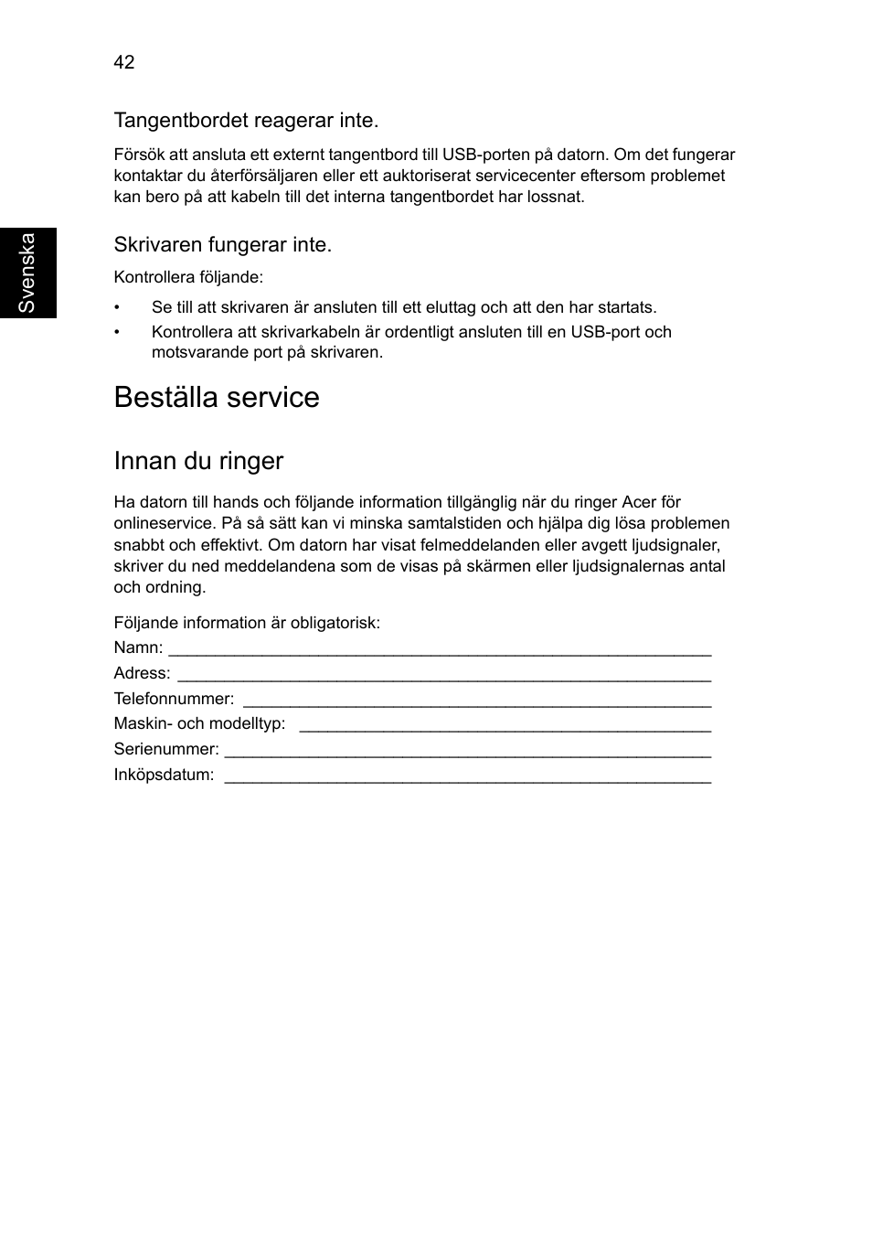 Beställa service, Innan du ringer | Acer Aspire V5-131 User Manual | Page 736 / 2228