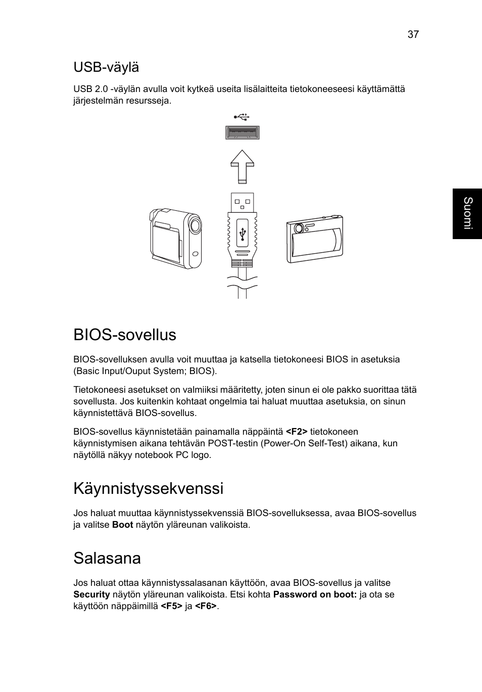 Bios-sovellus, Usb-väylä, Käynnistyssekvenssi | Salasana | Acer Aspire V5-131 User Manual | Page 803 / 2228