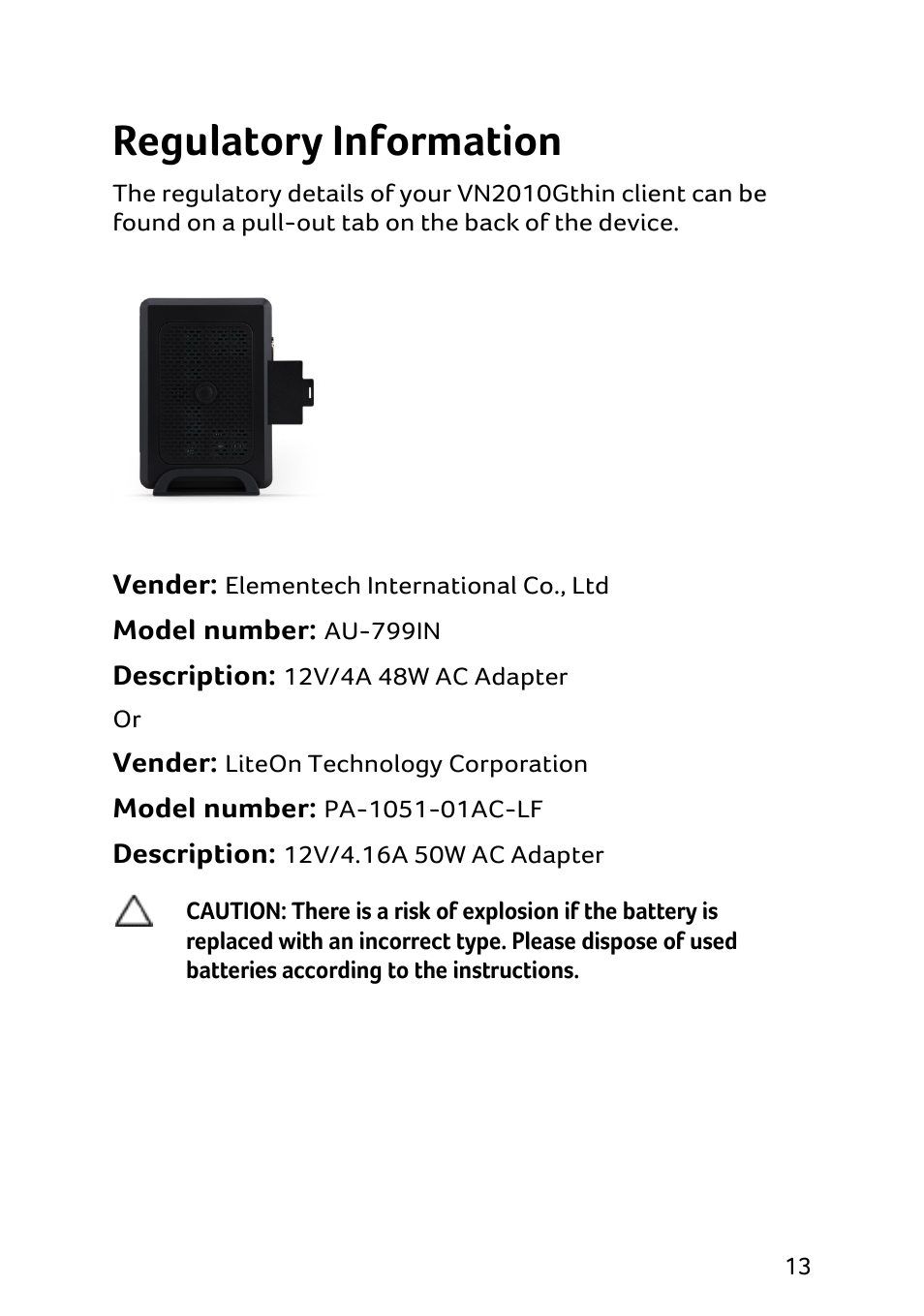 Regulatory information | Acer Veriton N2010G User Manual | Page 15 / 156